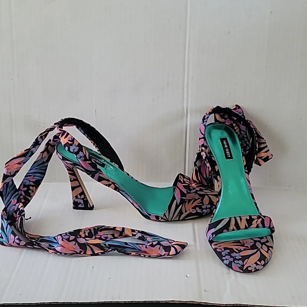 Nine West Kelsie Ankle Wrap Heeled Sandals SZ 12 - Picture 7 of 13